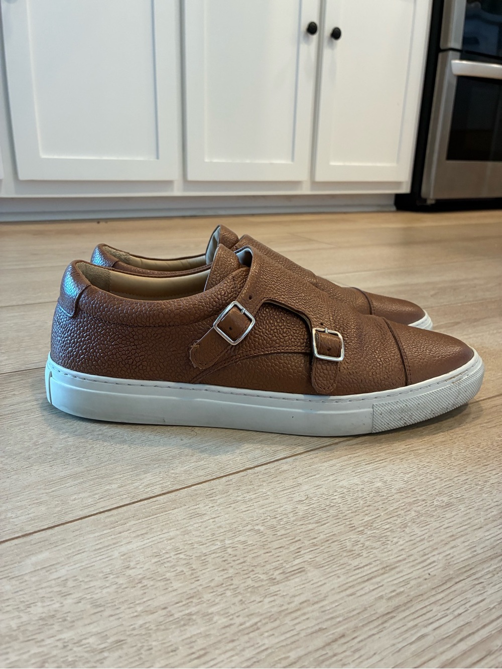 Taft Men’s Brown Leather Monk Strap Sneakers Size 10